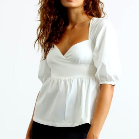 Most of All Tops - Most of All - Tilda Puff Sleeve Poplin Top